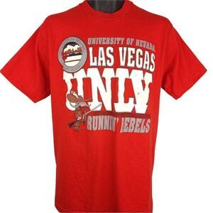 UNLV Runnin Rebels T Shirt Vintage 90s NCAA University Red Made In USA Mens